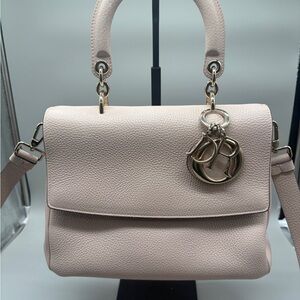 christian Dior Lady Dior Soft Beige Grained Leather Bag Gold Hardware